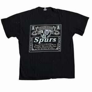 San Antonio Spurs Budweiser Beer Vintage Black Shirt Basketball NBA Large